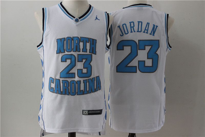 Men Chicago Bulls #23 Jordan North Carolina White NBA Jerseys